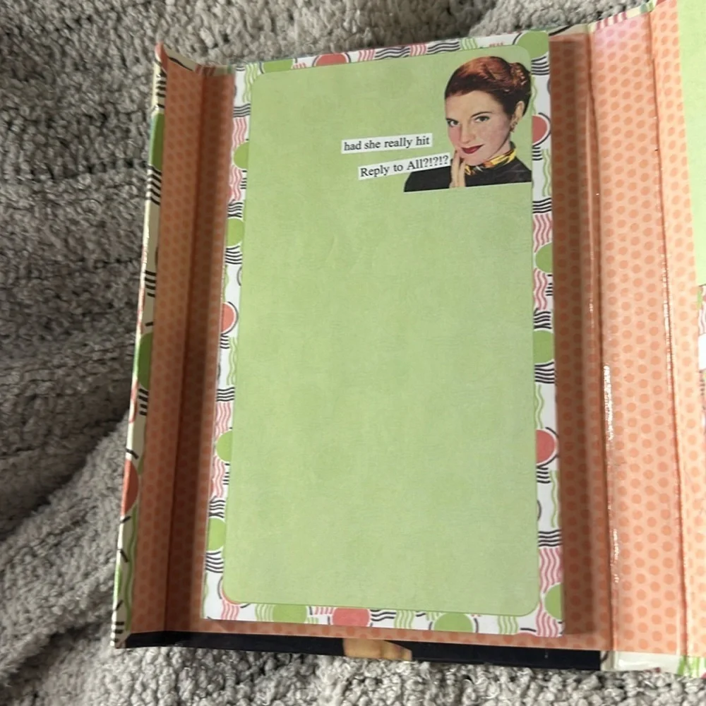 Anne Taintor Vintage Magnetic Office Set- Notepad & 4 types of Sticky Notes-Cute